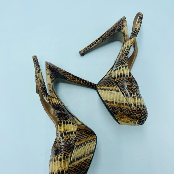 Multicolored Sergio Rossi snake skin Key Hole Open Toe Platform heels - Picture 6 of 10